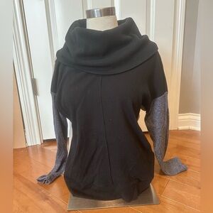 Black and Gray Women's Turtleneck Sweater